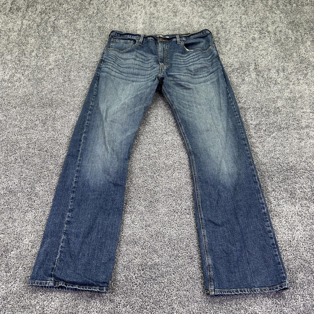 Signature Levi Strauss Jeans Mens 38x32 Blue Bootcut Medium Wash Stretch Denim